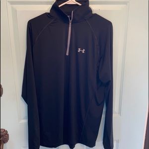 Long Sleeve 3/4 zip Black Under Armour loose fit Size M